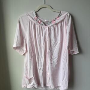 Shadowline pink nylon floral embroidered